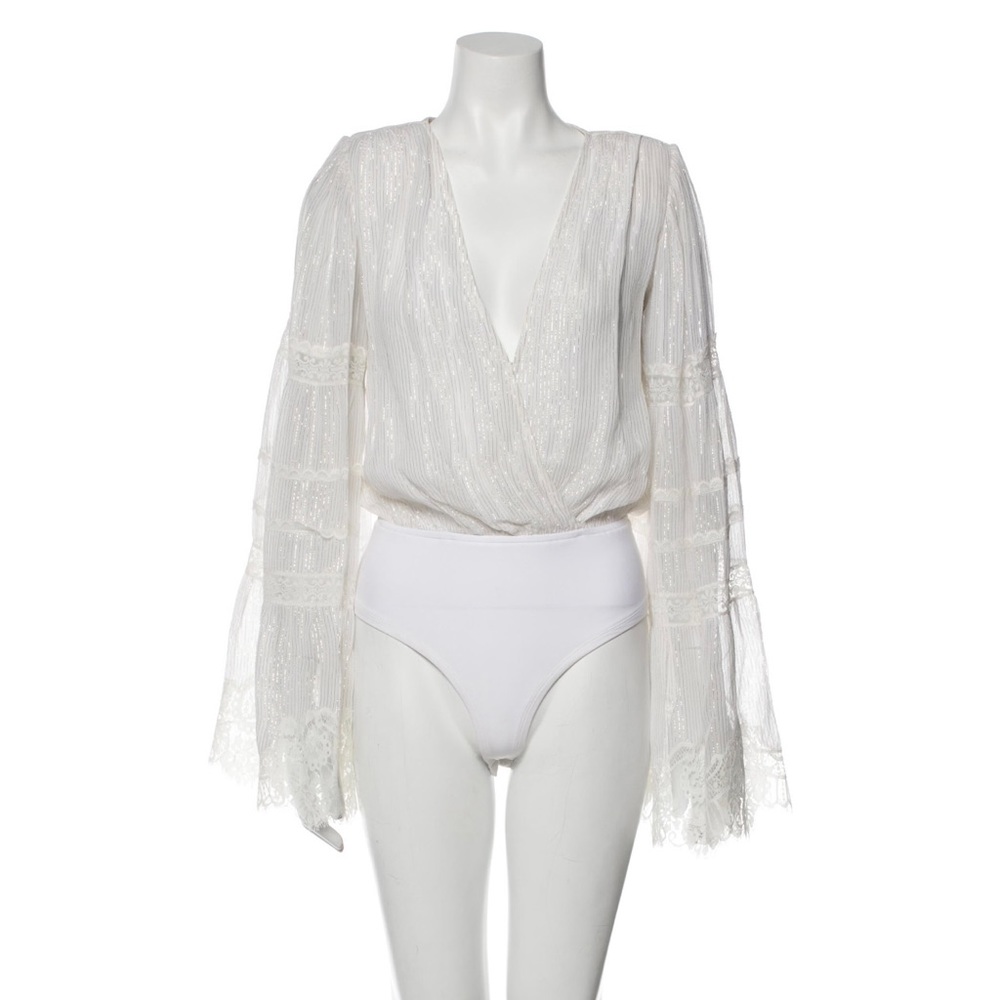 Rococo Sand Plunge Neckline Long Sleeve Bodysuit